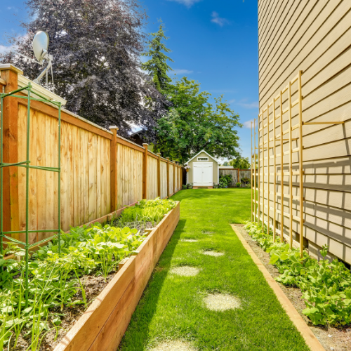 Beautiful Garden Enclosed With Wooden Fencing